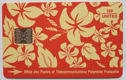 French Polynesia 150 Units " Motif Pareo , S. Millecamps 1993 ( Red ) - Polynésie Française