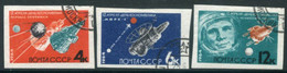 SOVIET UNION 1964 Cosmonauts Day Imperforate Used.  Michel 2895-97 B - Used Stamps