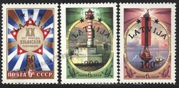 Lettonie – Latvia – Letonia 1993 Yvert 312-14, Russian Stamps Overprinted - MNH - Latvia