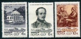 SOVIET UNION 1964 Lermontov Birth Anniversary MNH / **.  Michel 2972-74 - Unused Stamps