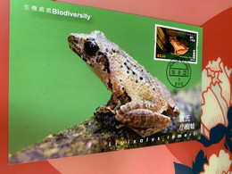 Hong Kong Stamp M Card Frog Biodiversity - Lettres & Documents