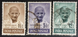 1948 - India - First Anniversary Of India - Mahatma Gandhi - 3 Stamps - Used - Usati