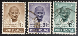 1948 - India - First Anniversary Of India - Mahatma Gandhi - 3 Stamps - Used - Gebruikt