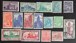 1949 - India - Monuments And Temples - Archaological - 16 Stamps -  New And Used - Oblitérés