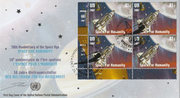 B 914) UN New York 2007 Mi# 1075: (4) SSt: Der Weltraum Für Die Menschheit, Shuttle - North  America