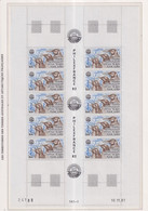 TAAF - 1982 - FEUILLE COMPLETE POSTE AERIENNE YVERT Nr. 71 **  MNH- COTE = 61++ EUR. - COIN DATE - Blocs-feuillets