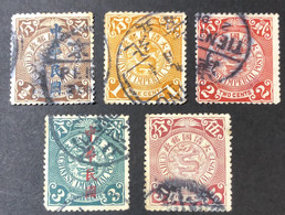 Cina China Dragone Chinese Imperial Post 1/2 + 1 + 2 + 3 +5 Centesimi Usato Fra.620 - Used Stamps