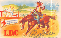 BUVARD - I.D.C Rodéo, A. Notelaers Et Fils Tourcoing (Nord) - Cowboy, Cheval, Pains D'Epices, Biscuits, Bonbons - Gingerbread