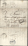 Charente 16 Marque Postale Port Payé P.15.P Angoulême + PPPP Transit Paris 28 Sept 1821 Dos Dateur Taxe Manuscrite - 1801-1848: Precursors XIX