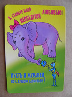 Small Pocket Calendar Ussr 2004 Animals Elephant Insect Ant Cartoon - Small : 2001-...