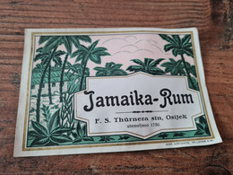 Old Label - Jamaica Rum, Around 1920, Croatia, Kingdom Yugoslavia, Osijek, RR - Alcools & Spiritueux