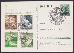 P 275, Zusatzfrankatur 675/8, Sst "Reichenberg - NSV Hilft" - Stamped Stationery