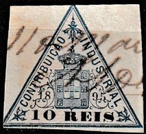 Revenue / Fiscaux / Fiscal, Portugal -|- Contribuição Industrial 1895 / 10 Rs. - Margem Média - Used Stamps