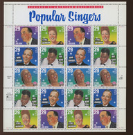 1994. 29c. Chanteurs Nà Succès. MUSIQUE. Singers.       PARFAIT  Feuille De 4 Séries - Unused Stamps