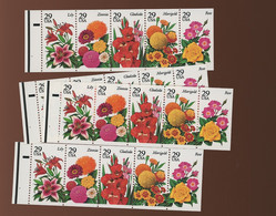1994.  29c.flowers Fleurs Blumen **. Strip Of 5. X 4 - Neufs
