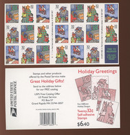 1996. ONE X. Carnet NOEL Santa Claus. Shopping Dreaming XtMas Tree. Yv. 2570/2573 ** Auto Collants - Unused Stamps