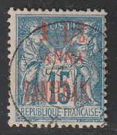 ZANZIBAR - N°22 Obl  (1896-1900) 1 1/2a Sur 15c Bleu - Usados