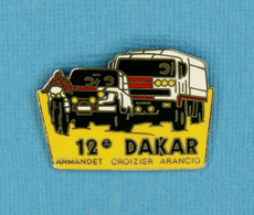 1 PIN'S //  ** 12ème RALLYE PARIS DAKAR / ARMANDET / CROIZIER / ARANCIO ** . (Démons & Merveilles) - Rallye