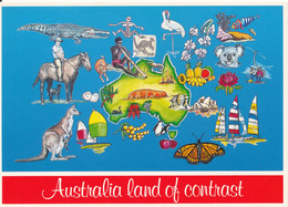 Australia Postcard Sent To Denmark 4-10-1988 Land Of Contrast - Unclassified