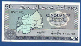 RWANDA - P. 7c – 50 FRANCS 01.01.1976  AUNC, Serie W576781 - Ruanda