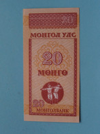 20 Mongo ( AA6629903 ) Mongolia ( See SCAN ) UNC ! - Mongolei