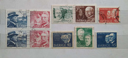 SWEDEN COLLECTION OF NOBEL PRIZE WINNERS 10 DIFFERENT  USED - Collections