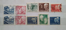 SWEDEN COLLECTION OF NOBEL PRIZE WINNERS 10 DIFFERENT  USED - Colecciones