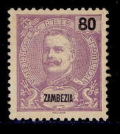 ! ! Zambezia - 1898 King Carlos 80 R - Af. 22 - MH (TX 318) - Zambeze