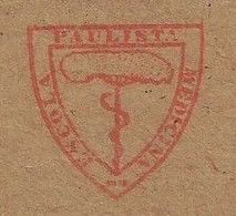 Brazil 1990 Fragment Cover Meter Stamp Francotyp Cc Slogan São Paulo School Of Medicine Tree Of Life And Serpent - Cartas