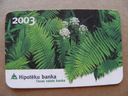 Small Pocket Calendar 2003 Latvia Plants Hipoteku Bank - Small : 2001-...