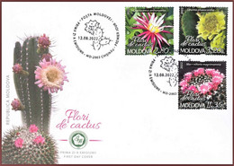Moldova 2022 FDC "Flora.Cactus Flowers Of The Chisinau Botanical Garden" Quality:100% - Moldova