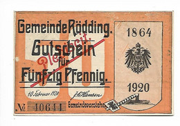 DANEMARK / RODDING / 50 PFENNIG 1920 - Autres - Europe