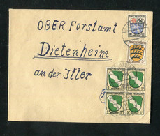 Franzoesische Zone - Allg. Ausgabe / 1946 / Brief MiF Stegstempel "BURGRIEDEN" Nach Dietenheim (198) - Zone Française