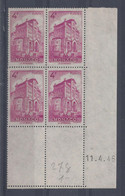 MONACO - N° 278 - Bloc De 4 COIN DATE - NEUF SANS CHARNIERE - 11/4/46 - Unused Stamps