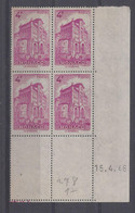 MONACO - N° 278 - Bloc De 4 COIN DATE - NEUF SANS CHARNIERE - 15/4/46 - Unused Stamps