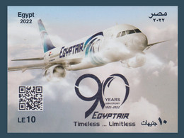 Egypt - 2022 - S/S - ( EGYPTAIR, 90 Years Anniv. ) - MNH** - Unused Stamps