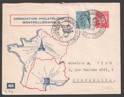 1942 Enveloppe Yv 514-E1 Journée Du Timbre - Montpellier - Standard Covers & Stamped On Demand (before 1995)