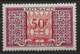 Monaco. Taxe N°38A* Cote 34.5€. - Strafport