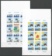 Yugoslavia ERROR Mi.3088/89 In Full Sheetlets Of 9 IMPERFORATED ** / MNH 2002 Europa Hang-on Issues Children Painting - Ongetande, Proeven & Plaatfouten