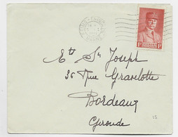 FRANCE PETAIN 1FR ROUGE N° 472 SEUL LETTRE COVER MEC REIMS 5.1.1941  AU TARIF - 1941-42 Pétain