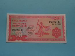 20 Francs ( Amafranga Mirongg'Ibiri ) 05-02-2005 ( Republique Du Burundi ) UNC ( For Grade, Please See Photo ) ! - Malawi