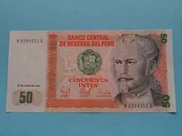 50 Intis ( Cincuenta ) 26 De Junio De 1987 ( PERU ) UNC ( For Grade, Please See Photo ) ! - Perú