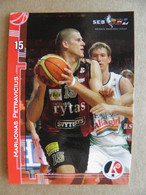 Basketball Card Lithuania Seb Bbl Baltic League Lietuvos Rytas Vilnius Team Player Petravicius - Other & Unclassified