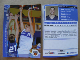 Basketball Card Lithuania Seb Bbl Baltic League Neptunas Klaipeda Team Player Stanevicius - Altri & Non Classificati
