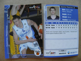 Basketball Card Lithuania Seb Bbl Baltic League Neptunas Klaipeda Team Player Pridotkas - Other & Unclassified