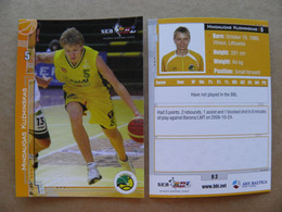 Basketball Card Lithuania Seb Bbl Baltic League Siauliai Team Player Kuzminskas - Otros & Sin Clasificación