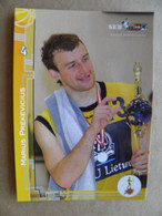 Basketball Card Lithuania Seb Bbl Baltic League Siauliai Team Player Prekevicius - Andere & Zonder Classificatie
