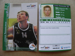 Basketball Card Lithuania Seb Bbl Baltic League Kedainiai Nevezis Team Player Ramanauskas - Autres & Non Classés