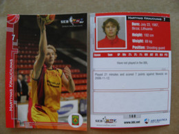 Basketball Card Lithuania Seb Bbl Baltic League Kaunas Atletas Team Player Kriauciunas - Sonstige & Ohne Zuordnung