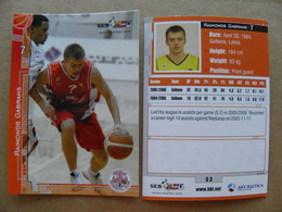 Basketball Card Latvia Seb Bbl Baltic League Ventspils Team Player Gabrans - Sonstige & Ohne Zuordnung